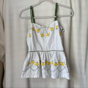 GIRL FROM SAVOY White and Floral Tank Top -size 4